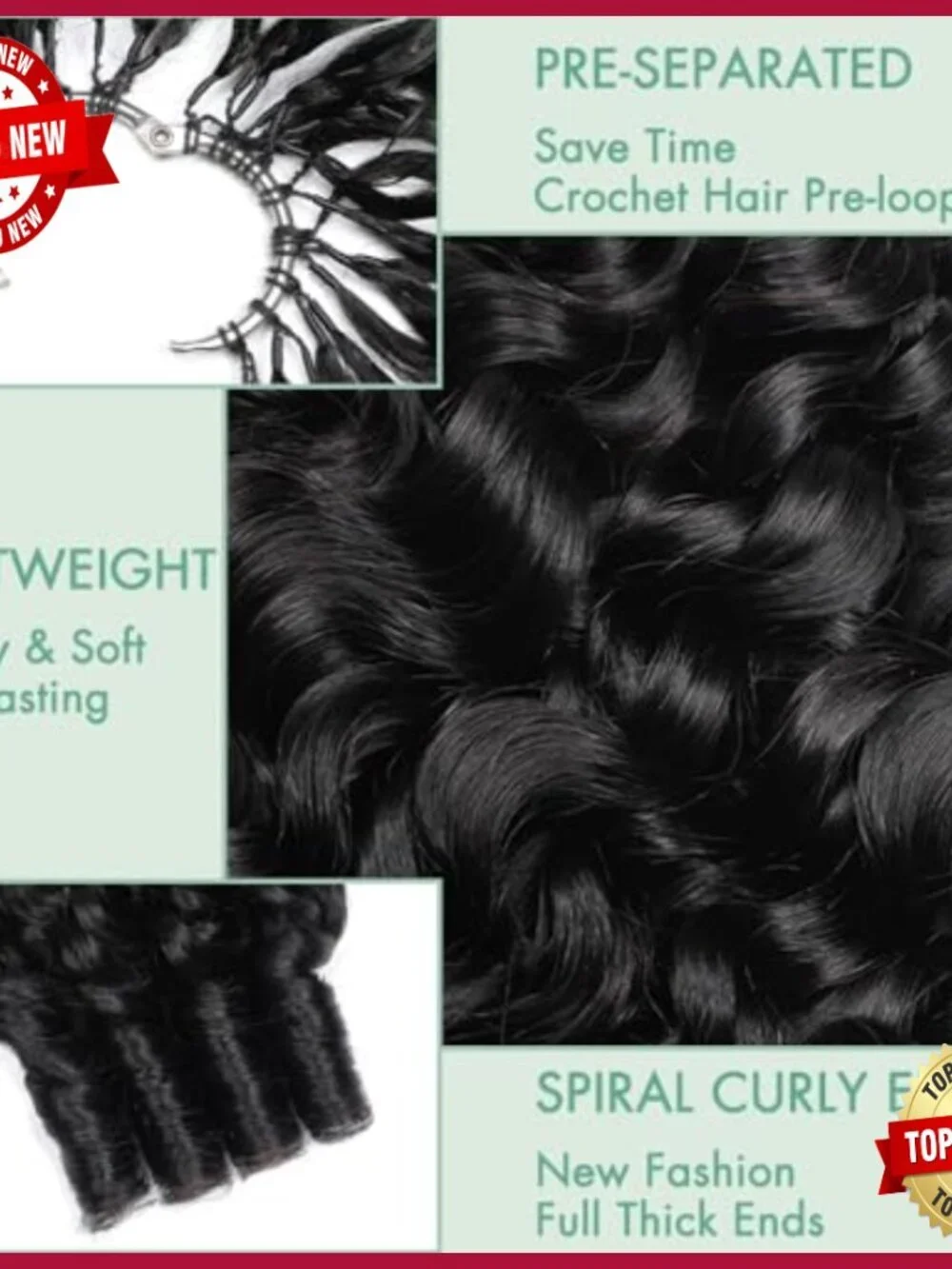 16 Inch Human Hair Crochet Extensions 40 Strands 50g Pre-Separated